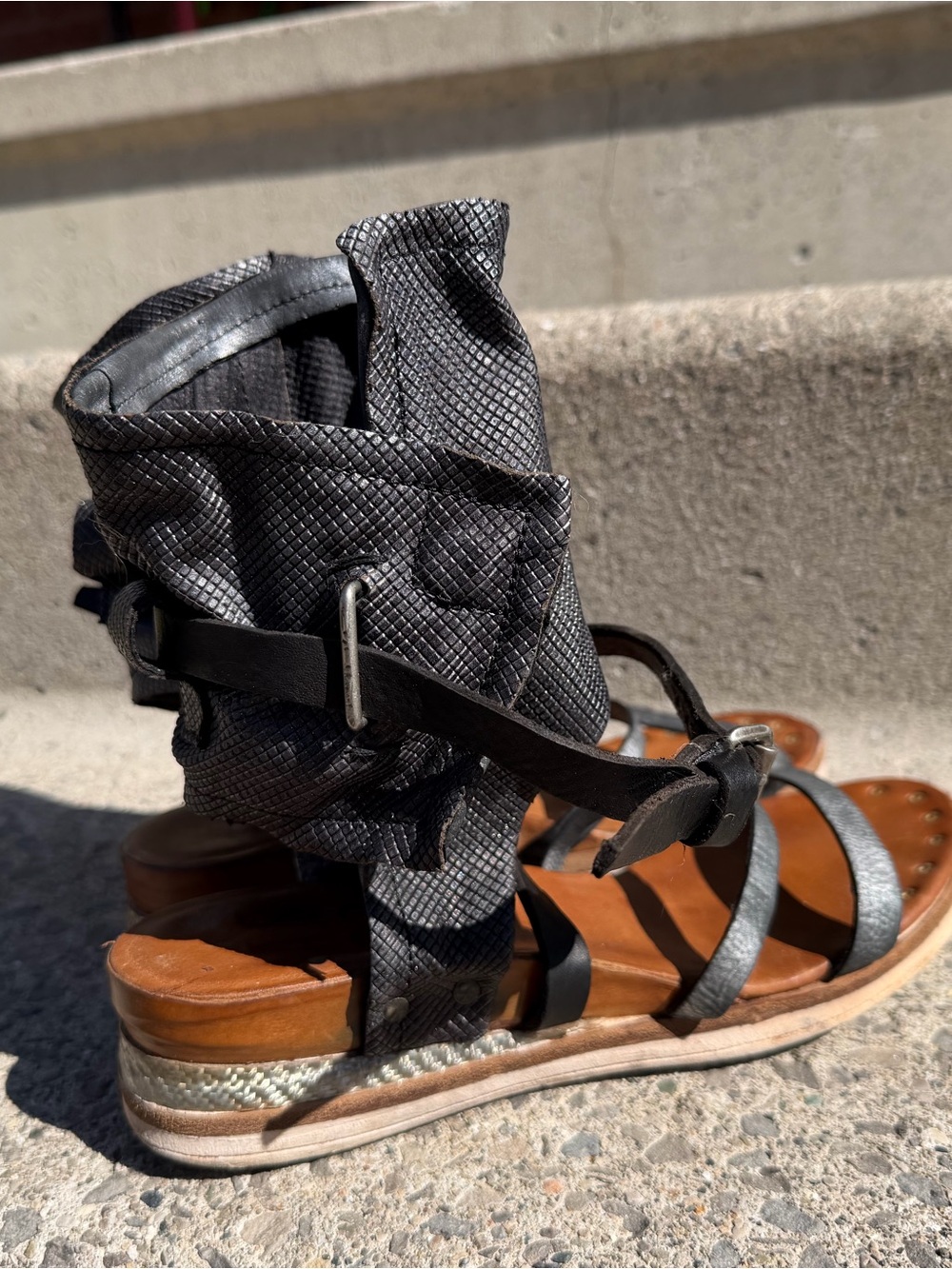 A.S. 98 Bowery Sandals Size 39 Leather Bohemian Festival Monk Booties AS98 - Picture 4 of 8